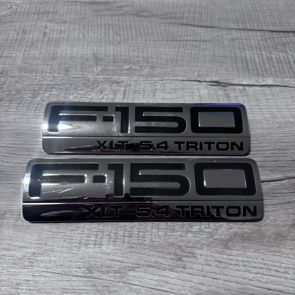 2004-2008 Ford F-150 XLT 5.4 Triton Fender Emblem Set Logo Badge Chrome OEM
